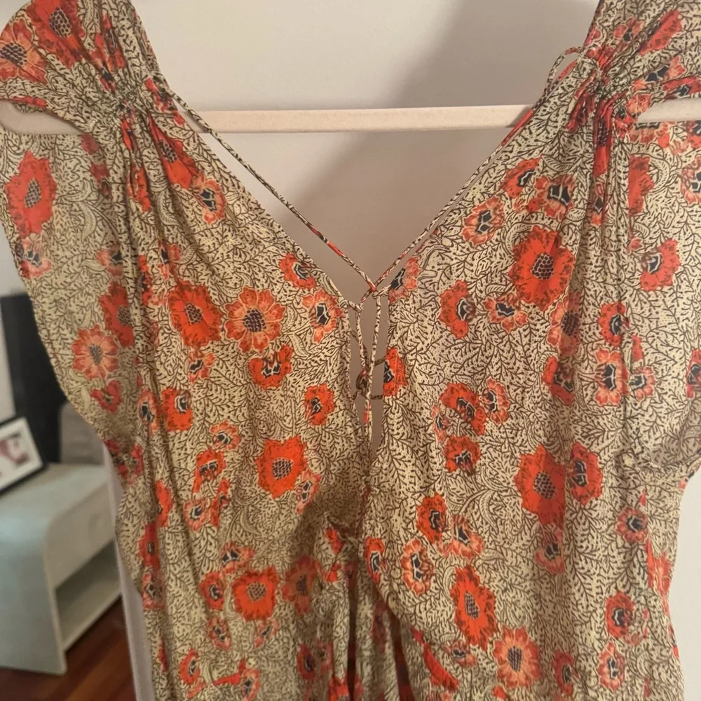 Isabel Marant Floral Mini Dress in Olive and Orange - Picture 5 of 5